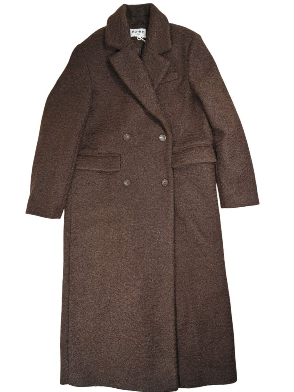 NA-KD Long Straight Coat in Brown